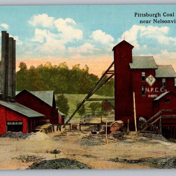 Postcard  Unposted  Ohio  Pittsburgh Coal Mine No. 9 near Nelsonville Ohio #962 - Picture 1 of 2